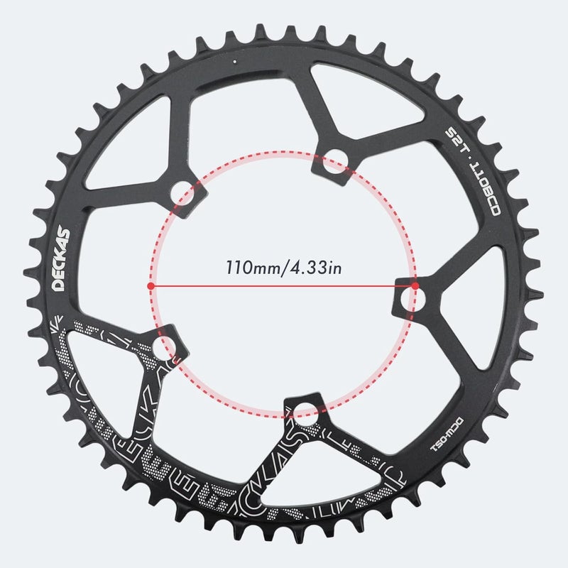 DJC Components DJC Bike Chainring 110BCD Round Road Bike Chainring Narrow Wide Tooth 5 Arms Aluminum Lightweight for Force Red Rival s350 s900 36 38 40 42 44 46 48 50 52 54 56T - Image 2
